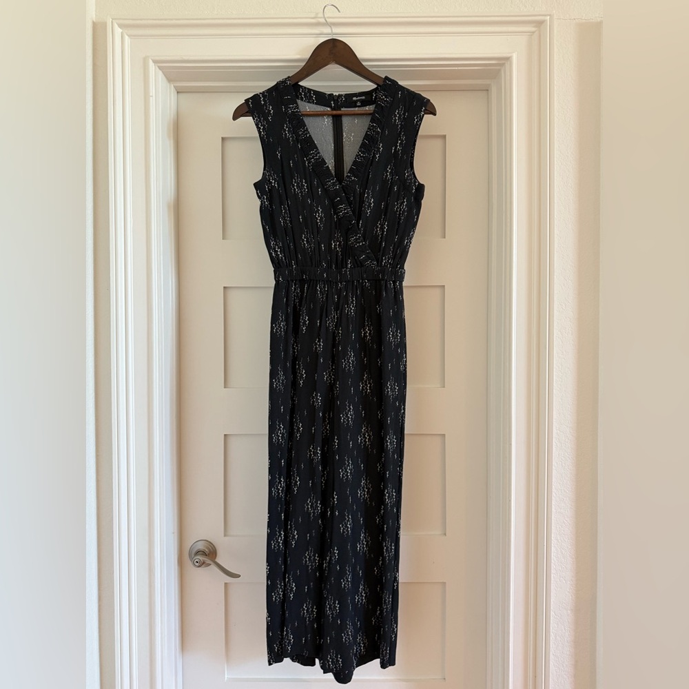 Madewell Black Patterned Jumpsuit